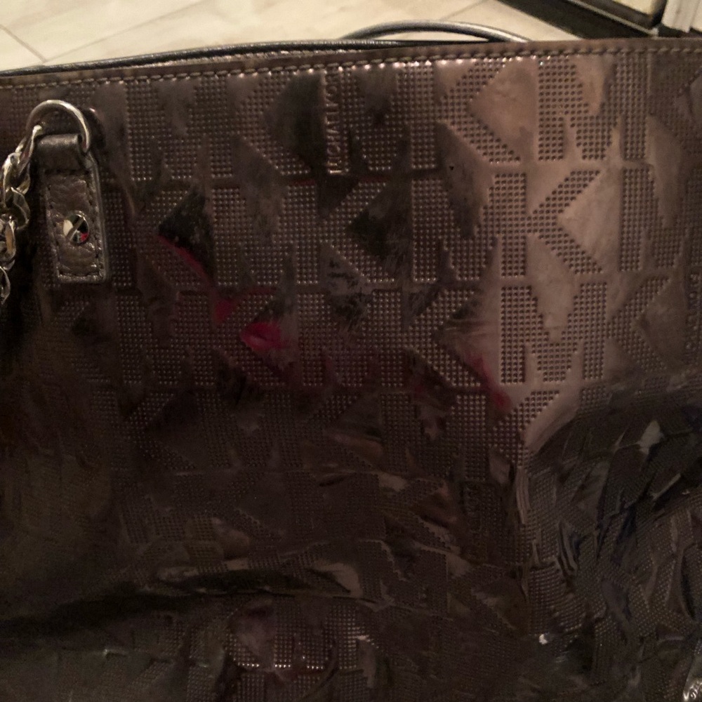 Michael Kors metallic purse with chain